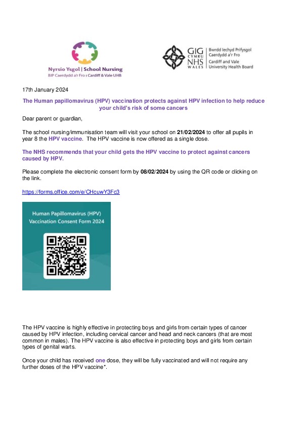 Hpv vaccination letter y8