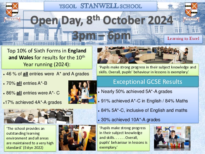 Open day 8th october 2024 flyer