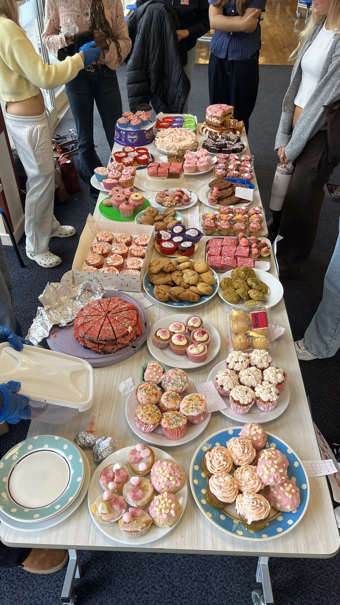 Bake sale pink cakes